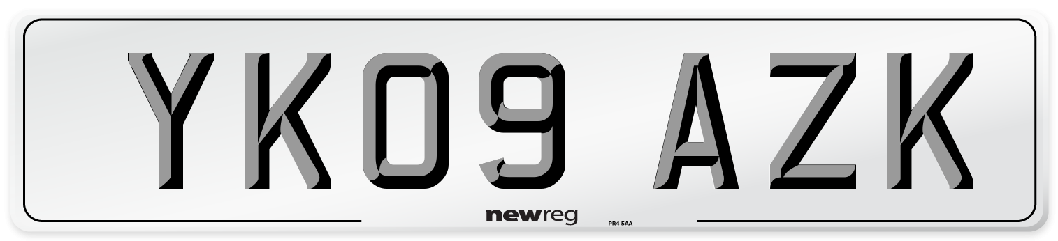 YK09 AZK Number Plate from New Reg